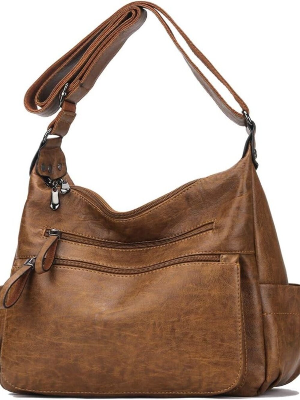 Stylish Soft PU Leather Crossbody Bag for Women | Multi-Pocket Hobo Tote Purse